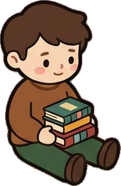 People sitting, a sticker from the Little Bookshop world