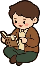 People sitting, a sticker from the Little Bookshop world