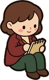 People sitting, a sticker from the Little Bookshop world