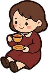 People sitting, a sticker from the Little Bookshop world