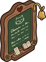 Signboards and chalkboards, a sticker from the Little Bookshop world