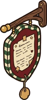 Signboards and chalkboards, a sticker from the Little Bookshop world
