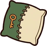 Cushions and blankets, a sticker from the Little Bookshop world