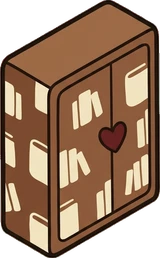 Wall cabinets, a sticker from the Little Bookshop world