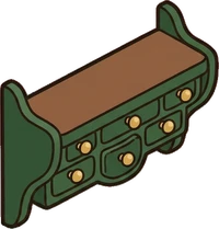 Wall shelves, a sticker from the Little Bookshop world