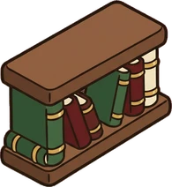 Wall shelves, a sticker from the Little Bookshop world