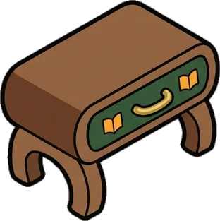 Desks and workbenches, a sticker from the Little Bookshop world