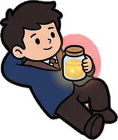 People lying down, a sticker from the The Magic Classroom world
