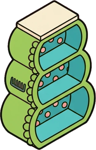 Bookcases, a sticker from the The Monster Family world