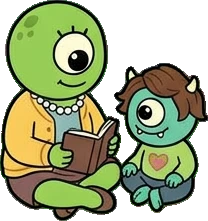 People together, a sticker from the The Monster Family world