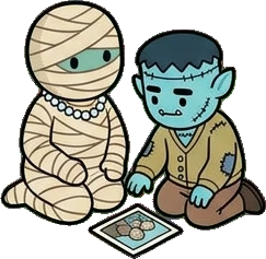 People together, a sticker from the The Monster Family world