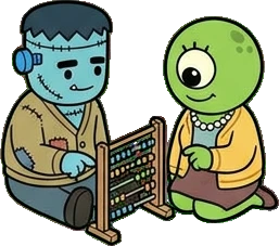 People together, a sticker from the The Monster Family world