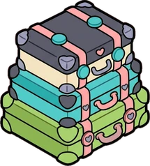 Chests and trunks, a sticker from the The Monster Family world