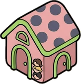 Pet beds and homes, a sticker from the The Monster Family world