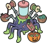 Gadgets and devices, a sticker from the The Monster Family world