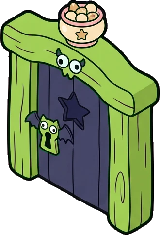 Doors, a sticker from the The Monster Family world