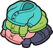 Baskets and floor things, a sticker from the The Monster Family world