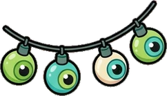 Garlands and hanging things, a sticker from the The Monster Family world