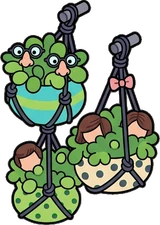 Hanging plants, a sticker from the The Monster Family world