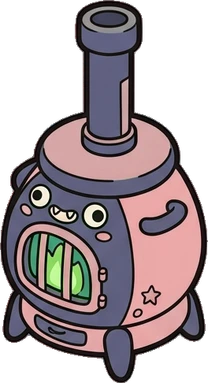 Fireplaces and stoves, a sticker from the The Monster Family world