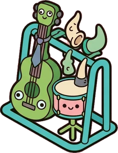 Big floor pieces, a sticker from the The Monster Family world