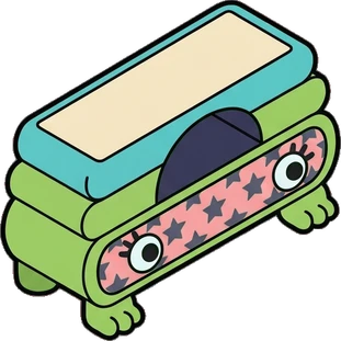 Dressers and low cabinets, a sticker from the The Monster Family world