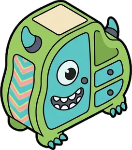 Dressers and low cabinets, a sticker from the The Monster Family world