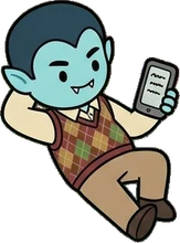 People lying down, a sticker from the The Monster Family world