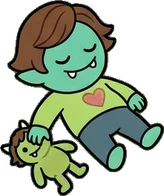 People lying down, a sticker from the The Monster Family world