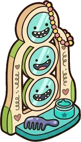 Mirrors, a sticker from the The Monster Family world
