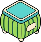 Poufs and ottomans, a sticker from the The Monster Family world