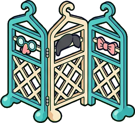 Folding screens, a sticker from the The Monster Family world
