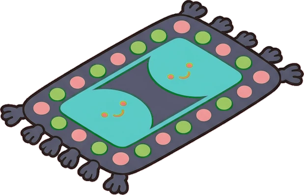 Rugs, a sticker from the The Monster Family world