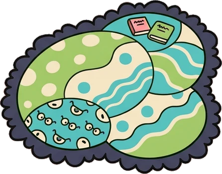 Rugs, a sticker from the The Monster Family world