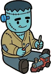 People sitting, a sticker from the The Monster Family world