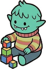 People sitting, a sticker from the The Monster Family world