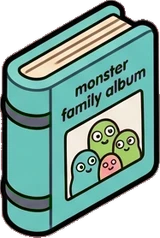 Shelf things, a sticker from the The Monster Family world
