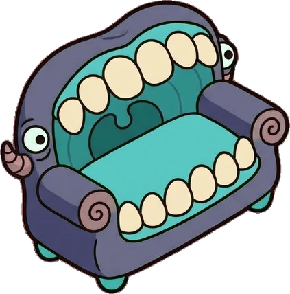 Sofas, a sticker from the The Monster Family world