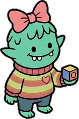 People standing, a sticker from the The Monster Family world