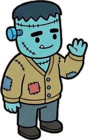 People standing, a sticker from the The Monster Family world