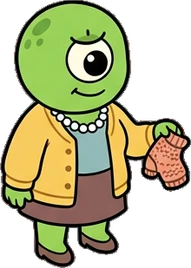 People standing, a sticker from the The Monster Family world