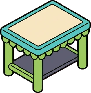 Desks and workbenches, a sticker from the The Monster Family world