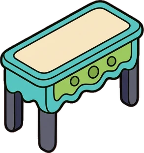 Desks and workbenches, a sticker from the The Monster Family world