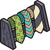 Bags, hats and shoes, a sticker from the The Monster Family world