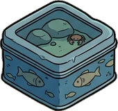 Cucce e casette, un adesivo del mondo L'acquario di notte
