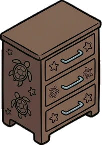 Dressers and low cabinets, a sticker from the The Night Aquarium world
