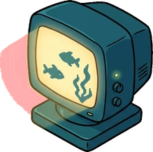 Screens and monitors, a sticker from the The Night Aquarium world