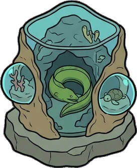 Tall pieces, a sticker from the The Night Aquarium world