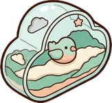 Pet beds and homes, a sticker from the The Nursery world