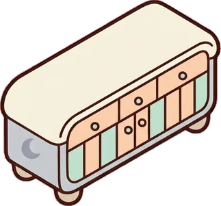 Dressers and low cabinets, a sticker from the The Nursery world